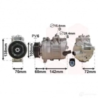 Компрессор кондиционера VAN WEZEL Volkswagen Transporter (T5) 5 Автобус 2.0 TSI 150 л.с. 2012 – 2015 5800K386 VG4RU 8 5410909650810