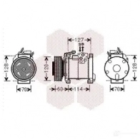 Компрессор кондиционера VAN WEZEL Chrysler Voyager 4 (RG, RS) 2001 – 2007 6007K1 12 3ZSWW 0700K112