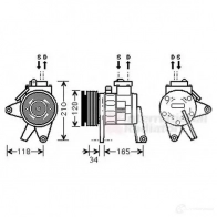 Компрессор кондиционера VAN WEZEL Chrysler Voyager 3 (GS) 1995 – 2000 0B3VSR 0700k065 600 7K065