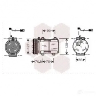 Компрессор кондиционера VAN WEZEL 464599 D187G8 6018K2 81 1800k281