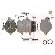 Компрессор кондиционера VAN WEZEL 6081K0 79 8100K079 YAT6M 485792 - Изображение 2