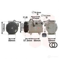 Компрессор кондиционера VAN WEZEL 1800K451 ER2V0L 6018K45 1 464635