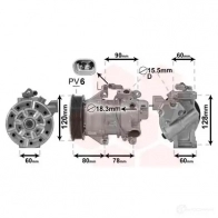 Компрессор кондиционера VAN WEZEL 479947 5300K656 6053 K656 OWMBD