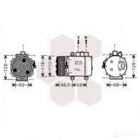 Компрессор кондиционера VAN WEZEL Ford Mondeo 3 (GE, B5Y) Хэтчбек 2.5 V6 24V 170 л.с. 2000 – 2007 1800K420 HFF73 60 18K420