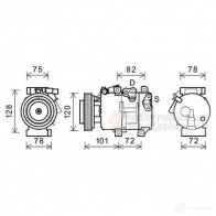 Компрессор кондиционера VAN WEZEL 5410909594046 7V XBK Kia Sorento (XM) 2 Кроссовер 2.4 CVVT 174 л.с. 2009 – 2024 8300K218