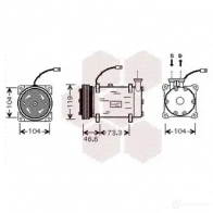 Компрессор кондиционера VAN WEZEL 6009K2 15 7VVHRB Citroen Saxo 1 (S0, S1) Хэтчбек 1.6 90 л.с. 1996 – 2003 0900K215