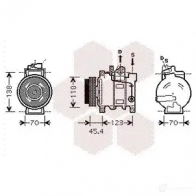 Компрессор кондиционера VAN WEZEL 6003K22 7 0300k227 N0AKEI Audi A4 (B6) 2 Универсал 2.5 Tdi 163 л.с. 2002 – 2004