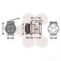 Компрессор кондиционера VAN WEZEL 6021 K032 Jeep Cherokee (XJ) 2 1983 – 2001 2100K032 E2NESHF