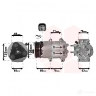 Компрессор кондиционера VAN WEZEL 6 018K571 L6AUS 1800K571 Ford Fiesta 6 (CB1, CCN) Хэтчбек 1.4 LPG 97 л.с. 2009 – 2025