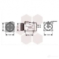 Компрессор кондиционера VAN WEZEL Renault Megane (BA) 1 Хэтчбек 1.6 e (BA0F. BA0S) 90 л.с. 1996 – 1999 R3QKY 6043K03 8 4300K038