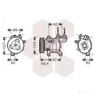 Компрессор кондиционера VAN WEZEL 4000K318 604 0K318 UKFJQ Peugeot 107