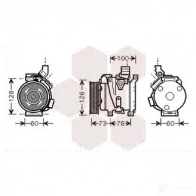 Компрессор кондиционера VAN WEZEL 6053 K451 5300K451 Toyota RAV4 A31W3