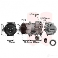 Компрессор кондиционера VAN WEZEL 3700K605 E6IXF S 5410909578060 472416 - Изображение 2