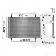 Радиатор кондиционера VAN WEZEL 6009 5231 H15VJDT 460255 09005231