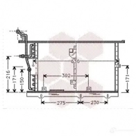 Радиатор кондиционера VAN WEZEL 30005244 Mercedes SL-Class (R129) 1 Кабриолет 2.8 280 (1259) 204 л.с. 1998 – 2001 6 0305244 CT0SPU