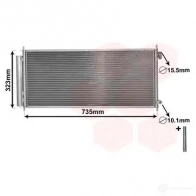 Радиатор кондиционера VAN WEZEL 6025 5222 25005222 U921LB 466968 - Изображение 2