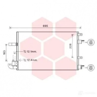 Радиатор кондиционера VAN WEZEL 77005050 6 0775050 DRDBD Jaguar XF (X250) 1 Седан 3.0 D 211 л.с. 2009 – 2015