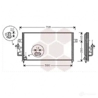 Радиатор кондиционера VAN WEZEL 82005057 3XXQM1Y 6082505 7 486121
