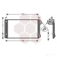 Радиатор кондиционера VAN WEZEL Hyundai Trajet (FO) 1 Минивэн 2.7 V6 173 л.с. 2000 – 2008 82005072 9 FNDF 5410909219468