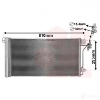 Радиатор кондиционера VAN WEZEL Volkswagen Transporter (T5) 5 2003 – 2015 1APSKQX 58005236 6058523 6