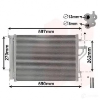 Радиатор кондиционера VAN WEZEL S05JD 82005280 486161 608 25280 - Изображение 2
