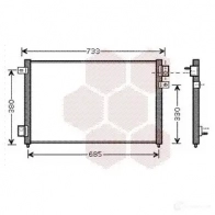 Радиатор кондиционера VAN WEZEL 77005036 607750 36 UGPWY Jaguar