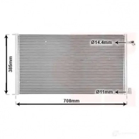 Радиатор кондиционера VAN WEZEL 43005234 6043523 4 Renault GK2GAF