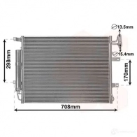 Радиатор кондиционера VAN WEZEL 02015701 Land Rover Range Rover 3 (L322) Внедорожник 4.4 D 4x4 313 л.с. 2010 – 2012 5410909643027 ZWYI YVT