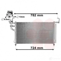 Радиатор кондиционера VAN WEZEL 60825 315 JIL6X 82005315 486167 - Изображение 2