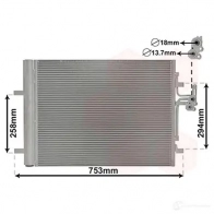 Радиатор кондиционера VAN WEZEL 605 95161 DZ2CW7 484528 59005161 - Изображение 2