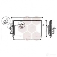 Радиатор кондиционера VAN WEZEL 8QE3L 82005059 6082505 9 486123