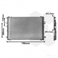 Радиатор кондиционера VAN WEZEL 5410909558697 468905 3LB BE 30015701 - Изображение 2