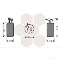 Осушитель кондиционера VAN WEZEL 60 58D052 7TL1B Volkswagen Transporter (T4) 4 Фургон 2.5 Syncro 110 л.с. 1992 – 2003 5800D052
