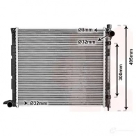Радиатор охлаждения двигателя VAN WEZEL M9XO5U8 60 022164 02002164 455965