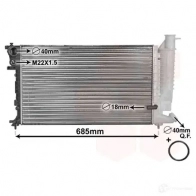 Радиатор охлаждения двигателя VAN WEZEL 09002121 60 092121 XPDM9O 460169
