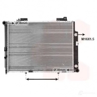 Радиатор охлаждения двигателя VAN WEZEL 6030 2209 Mercedes E-Class (W210) 2 Седан 2.9 E 290 Turbo D (217) 129 л.с. 1996 – 1999 30002209 5BB6O
