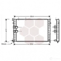 Радиатор охлаждения двигателя VAN WEZEL HYD9BYO Citroen Xantia 09002133 60 092133