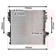 Радиатор охлаждения двигателя VAN WEZEL F0I8XM S 53012707 Toyota Land Cruiser Prado (J150) 4 2009 – 2020