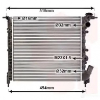 Радиатор охлаждения двигателя VAN WEZEL MN2X8N7 604 32041 43002041 475929