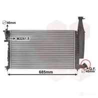 Радиатор охлаждения двигателя VAN WEZEL 60092 168 09002168 460195 5SR8J