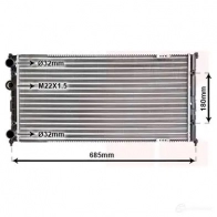 Радиатор охлаждения двигателя VAN WEZEL UGG2EJ 58002192 605 82192 Volkswagen Caddy
