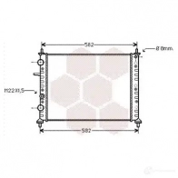 Радиатор охлаждения двигателя VAN WEZEL Fiat Marea (185) 1 Универсал 1.9 TD 100 (185Bx) 100 л.с. 1996 – 2003 34LQ8Y 601721 62 17002162