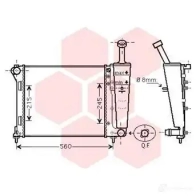 Радиатор охлаждения двигателя VAN WEZEL 9Y3Y8WO 6017240 4 17002404 Fiat Panda (312, 519) 3 Хэтчбек 1.2 69 л.с. 2012 – 2024