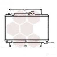 Радиатор охлаждения двигателя VAN WEZEL YWFKWV1 6 0522041 Suzuki Baleno (EG) 1 1995 – 2002 52002041