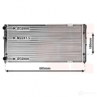 Радиатор охлаждения двигателя VAN WEZEL 58002156 481568 BAV05 60582 156