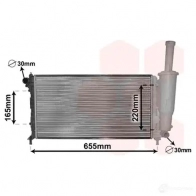 Радиатор охлаждения двигателя VAN WEZEL Fiat Punto (188) 2 Хэтчбек 1.2 16V 80 (1833, 235, 253, 255, 333, 353, 639 80 л.с. 1999 – 2006 17002218 XNXJZI 601722 18