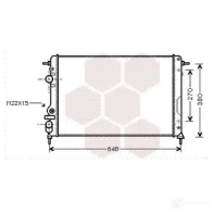 Радиатор охлаждения двигателя VAN WEZEL 43002266 Renault Megane (BA) 1 Хэтчбек 2.0 i (BA0G) 114 л.с. 1996 – 2003 V2DLI37 60 432266