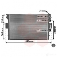 Радиатор охлаждения двигателя VAN WEZEL FON08UF 28002049 468187 60282 049 - Изображение 2