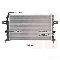 Радиатор охлаждения двигателя VAN WEZEL 603724 40 JXIWPHT 37002440 Opel Astra (G) 2 Кабриолет 1.6 (F67) 103 л.с. 2003 – 2005