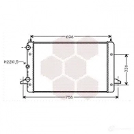 Радиатор охлаждения двигателя VAN WEZEL 5CSSW 605 82135 58002135 Ford Galaxy 1 (VX, VY, WGR) Минивэн 2.8 i V6 4x4 174 л.с. 1996 – 2000